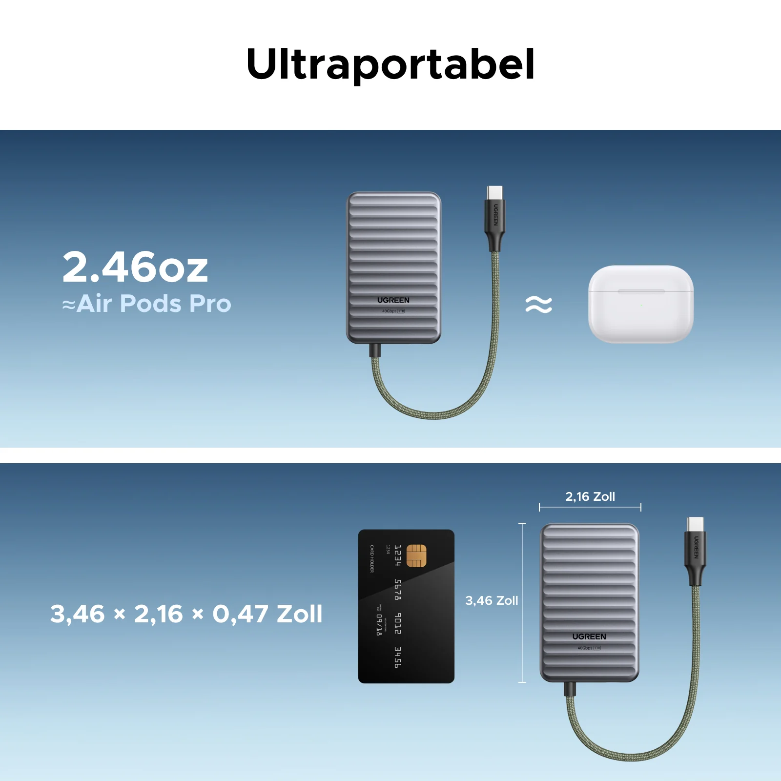 UGREEN NeoDrive Go D710 40Gbps Externe SSD (1TB) - Image 7